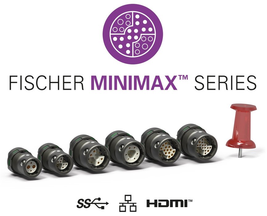 Miniature high-speed data connectivity: Fischer MiniMaxTM Series now available with AWG24 Ethernet and IP68 sealing down to 20m/24h